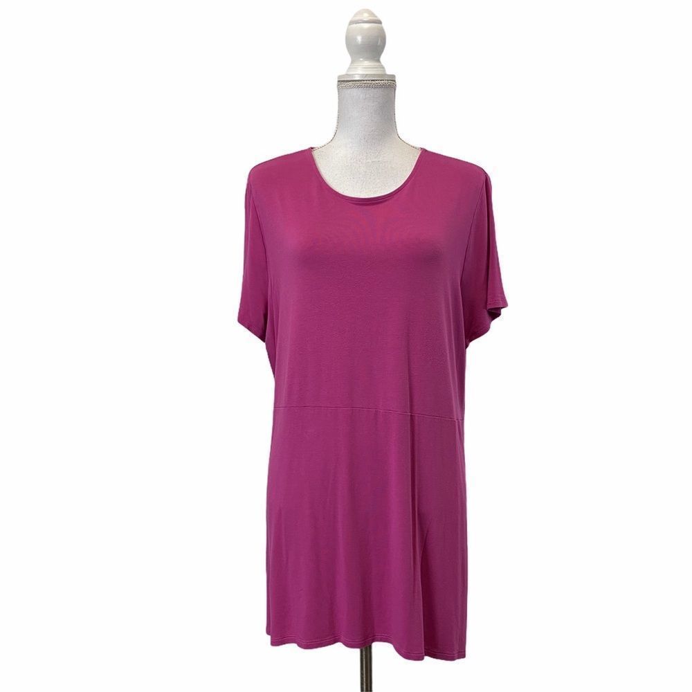XL J. JILL Pink Magenta Casula Short Sleeve Top